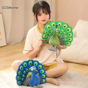 GCDHome Đẹp Mô Phỏng Peaco Sang Trọng Đồ Chơi Xanh Dương Peaco Lan Rộng Đuôi Mềm Thú Nhồi Bông Gối Trẻ Em Quà Tặng Sinh Nhật HOT