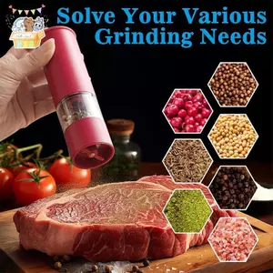 Bộ Máy Xay Muối Và Tiêu Điện, Máy Xay Tiêu Tự Động Có Thể Điều Chỉnh Độ Thô, Thao Tác Một Tay, Sạc USB ELWW