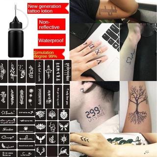 Mực xăm tạm thời tự làm, 4 màu có thể tái sử dụng, chống thấm nước, dễ sử dụng, màu sắc sống động, hình dán xăm tạm thời