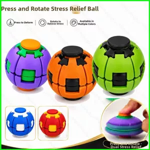 HT3 Đẩy & Quay Bóng Căng Thẳng Xoay Fidget Đồ Chơi Giảm Lo Âu Đồ Chơi Cảm Giác Cho Trẻ Em Trang Trí Nhà TH3