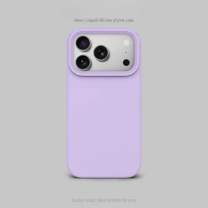 Ốp Điện Thoại Silicon Lỏng Màu Tím Lilac Cho IPhone 17 Pro Max 16 15 14 13 12 11 Vỏ Bảo Vệ Chống Sốc