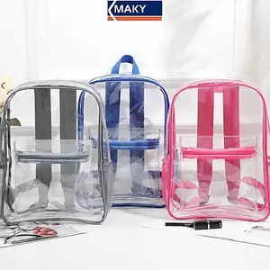 MAKY Trong Suốt PVC Ngoài Trời Bapa Có Thể Điều Chỉnh Dây Đeo Thể Thao Cho Trường Tập Gym Trong Suốt Túi Du Lịch Nhẹ Và Bền VN
