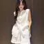 Tiền cũ Phong cách tiền cũ Vải lanh Cotton 2 chiếc Bộ đồ chống nắng màu trắng Áo sơ mi rộng + Quần short ống rộng Bộ thoáng khí đi lại