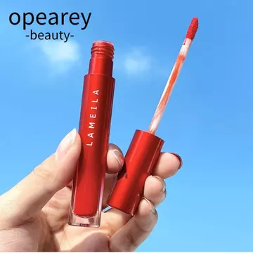 Son bóng OPEAREY, Son bóng nhung mờ lâu trôi màu đỏ, Son môi dạng lỏng chống thấm nước không dễ phai màu