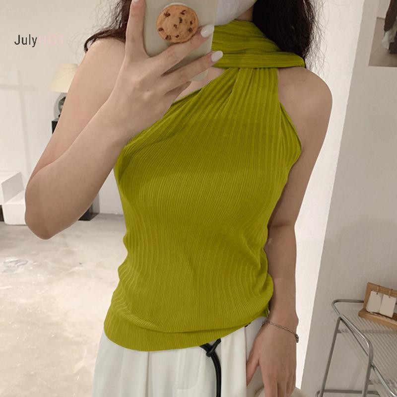 Áo vest nữ sườn vai không tay dệt kim thanh lịch - Phù hợp nhiều dịp