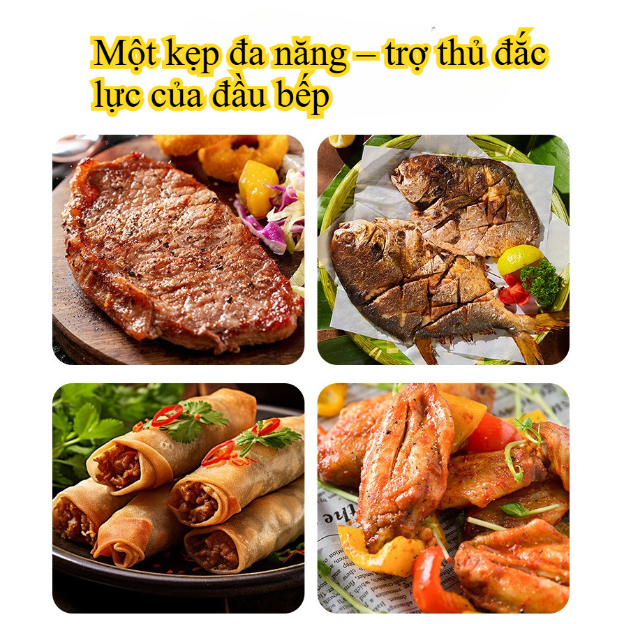 kẹp thực phẩm kẹp thịt gắp thịt nướng lật đật phụ kiện nhà bếp đồ bếp nướng bbq vá xới cơm  silicon