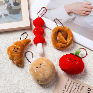 Móc Khóa Búp Bê Sang Trọng Dễ Thương, kèm Mặt Dây Chuyền Họa Tiết Thực Phẩm Trang Điểm Túi