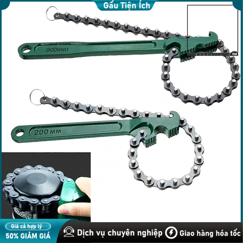 Cờ Lê Xích Mở Lọc Dầu, Mỏ Lết Xích Răng Cưa 8 Inch 12 Inch Dùng Cho Xe Hơi, Ống Nước