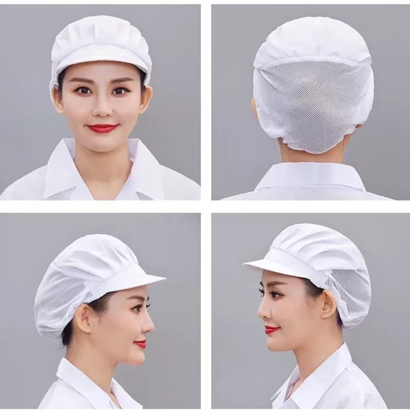 Nón vải lưới trùm tóc công nhân thực phẩm,Nón đầu bếp nón lưới trùm đầu cho Nam Nữ