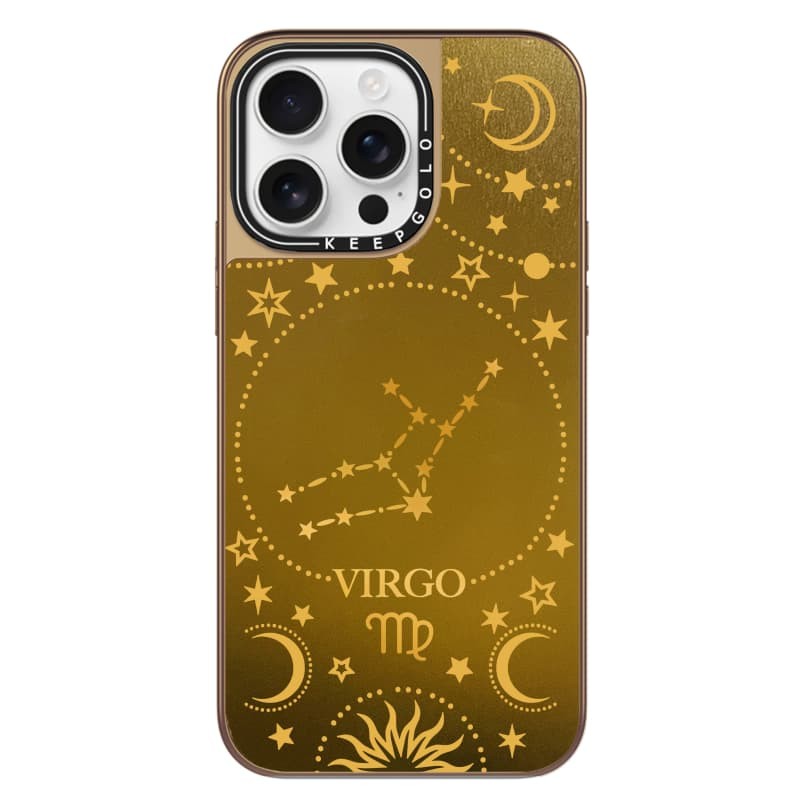 Xử Nữ KEEPGOLO X Matte Gold Bright Finished Electroplated Frame Vỏ IPhone Hút Từ Tính IPhone 16 / 15 / 14 / 13 Pro Max Plus Ốp Lưng Có Hộp Khắc Logo