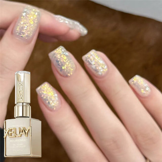 XEIJAYI Ngọt Đào Cổ Tích Gel Móng Tay Ánh Sáng Sang Trọng Flash Champagne Vàng Vỡ Kim Cương Quang Trị Liệu Keo Móng Tay Nghệ Thuật Làm Móng Tay Cho Tiệm Làm Móng Tay