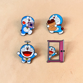 4 Cái / bộ Hoạt Hình Doremon Ngoại Vi Thổ Cẩm Tinker Chuông Kim Loại Huy Hiệu Dễ Thương Schoolbag Trang Trí