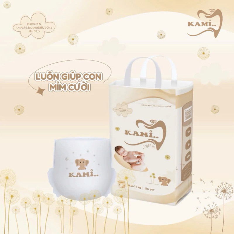 Bỉm Dán/Quần Nhật Bản Kami mỏng nhẹ thoáng khí êm ái đủ size từ newborn đến 5xl.