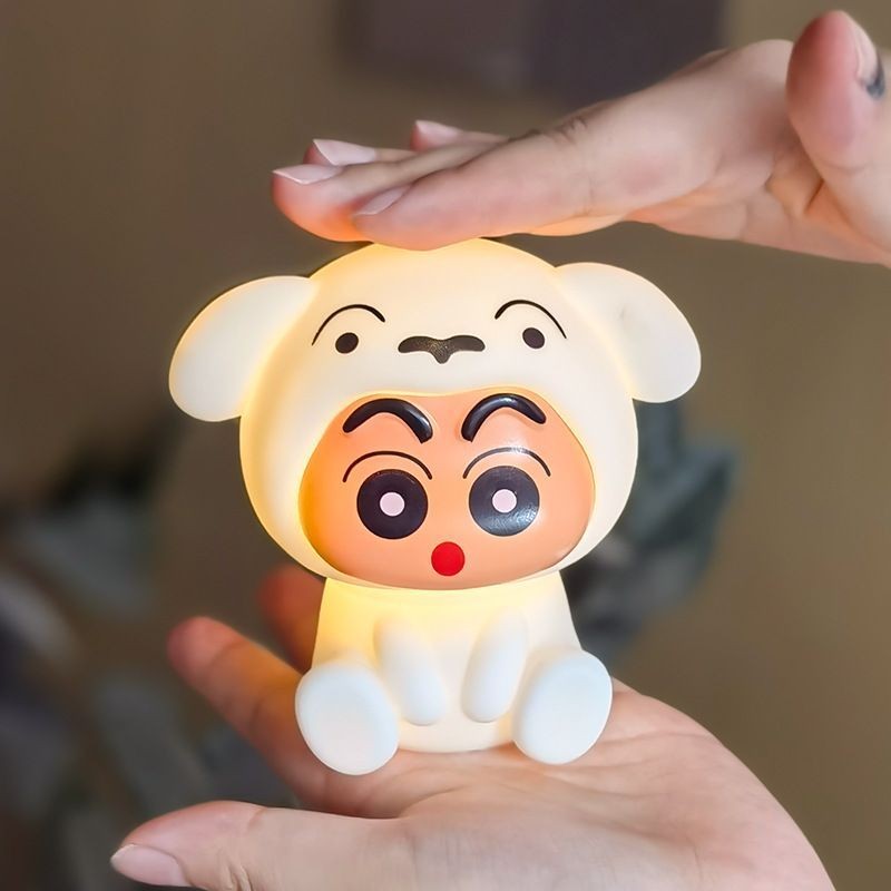 Crayon Shin-Chan Panda Yier Bubu Đèn Ngủ Phát Sáng Đồ Chơi Dễ Thương Đèn Ngủ Sinh Nhật Trẻ Em Quà Tặng Giáng Sinh