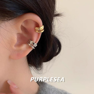 Bông Tai Không Cần Bấm Llỗ Hai Lớp Kim Cương Hình Chữ U Không Xuyên Kẹp Tai , Họa Tiết Sóng Hình Xương Thanh Lịch & Thời Trang