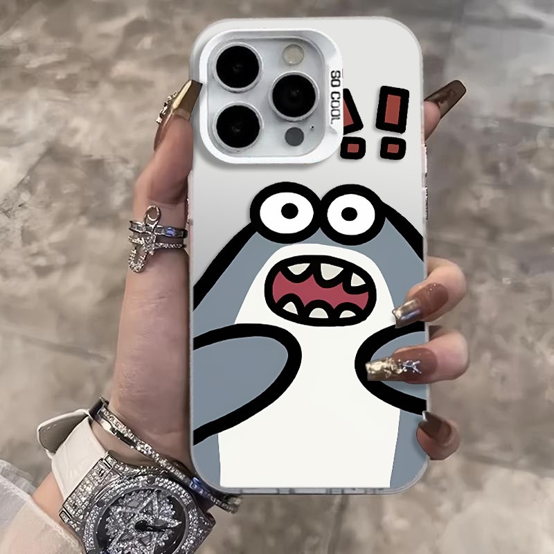 Ốp Lưng iPhone Hình Cá Mập Con Đáng Yêu - Tương Thích 16/15/14/13/12/11 Pro Max, XS Max, X