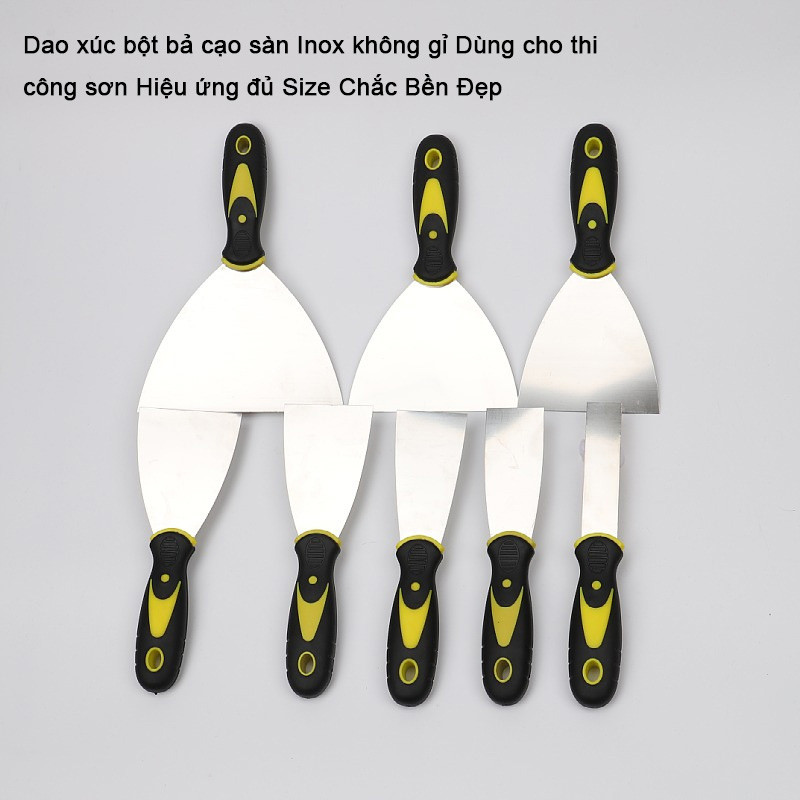 M7 Dao xúc bột bả cạo sàn Inox không gỉ Dùng cho thi công sơn Hiệu ứng đủ Size Chắc Bền Đẹp MALAN