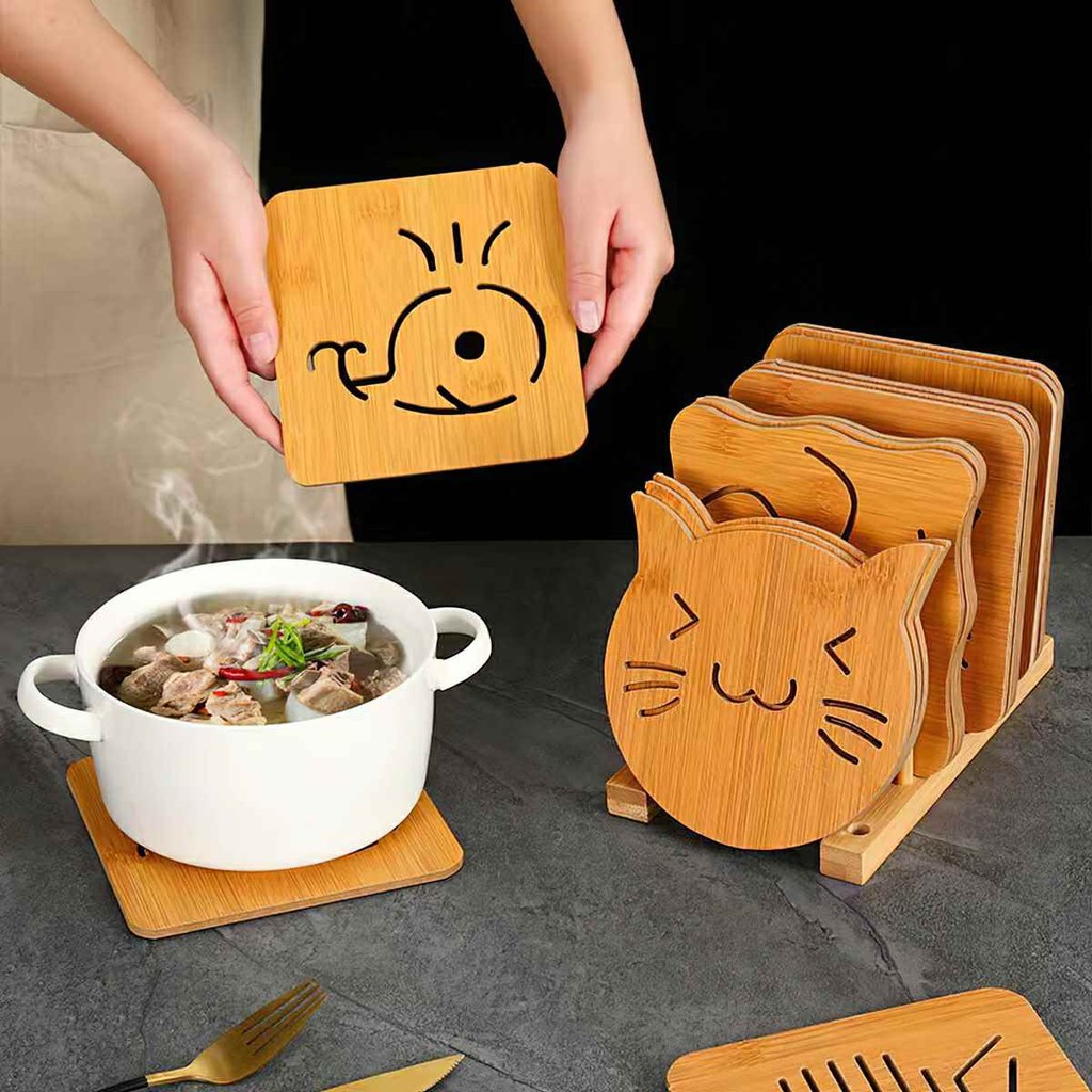 M78 Miếng Lót Nồi Gách Nhiệt Gỗ Ép Hình Ngộ Nghĩnh MALAN