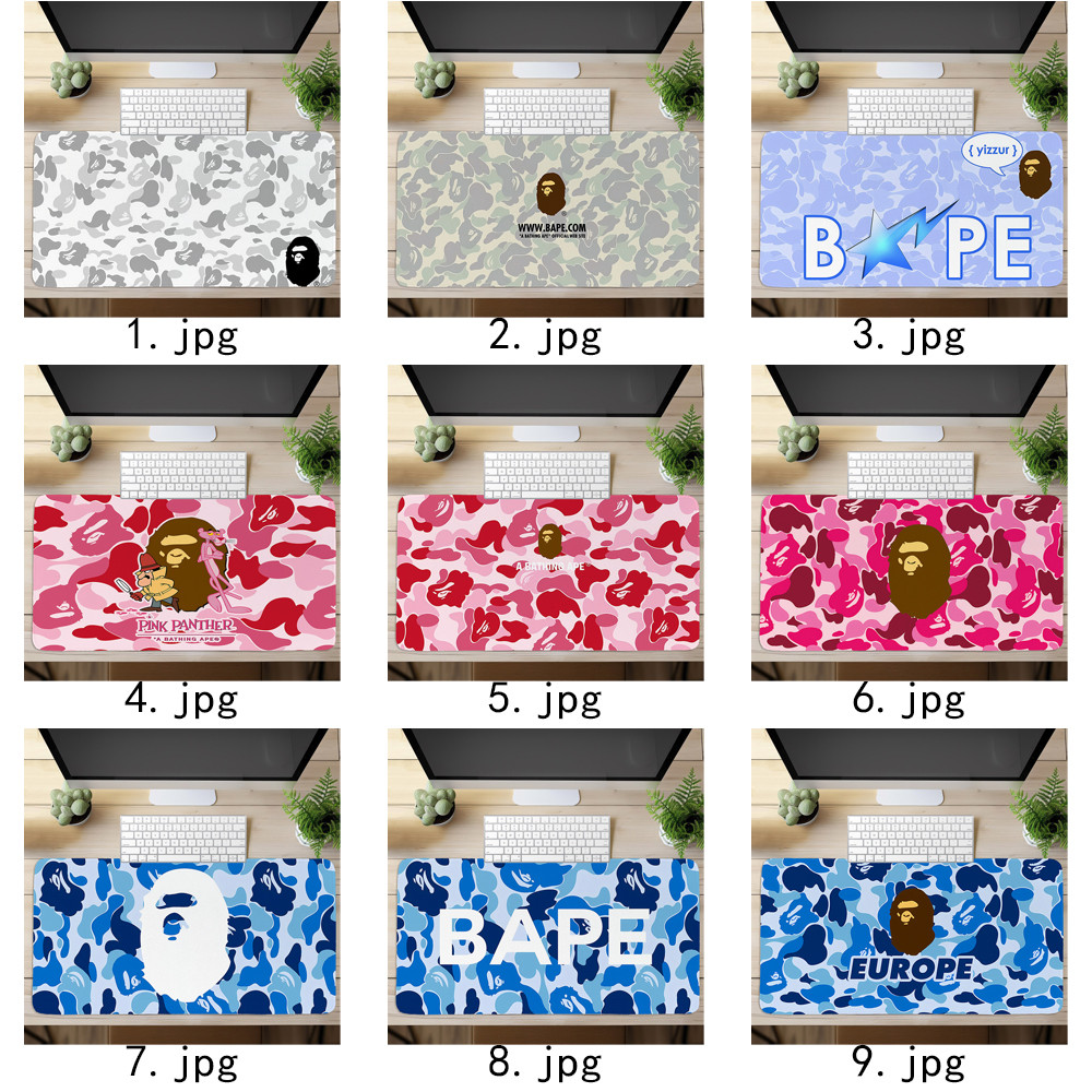 Bape Ape Logo Miếng Lót Chuột In Nghệ Thuật Bàn Phím Máy Tính Bàn Phím Bàn (60x30cm / 80x40cm)