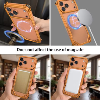 [JLK] Ốp Điện Thoại Kim Loại Cho iPhone 17 Pro 16 15 Pro Max / 17 Air Case Hỗ Trợ Tối Giản Sạc Không Dây Vỏ Protecitve Siêu Mỏng