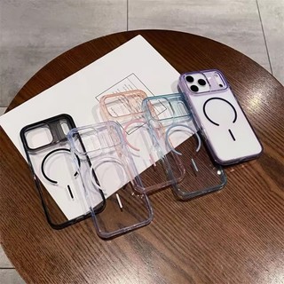 [JLK] Ốp từ tính đầy màu sắc Aurora cho iPhone 17 Air 16 15 14 13 Pro Max Vỏ chống sốc trong suốt sạc không dây