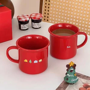 Năm Mới Giáng Sinh Cốc Đỏ Cốc Gốm Cặp Đôi Giá Trị Cao Cốc Nước Lưu Niệm Cà Phê