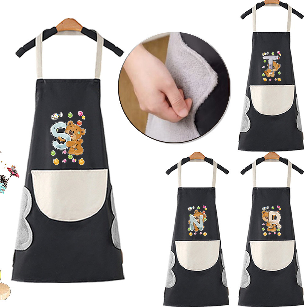 Oil-Proof & Waterproof Waist Coffee Work Clothes Apron Wipe Hands ...