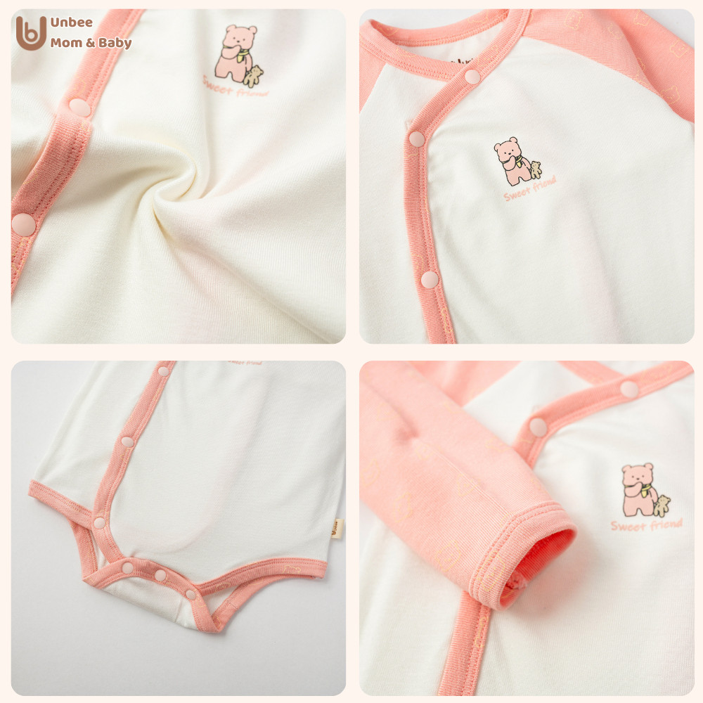 Set bodychip dài tay bé trai bé gái UNBEE 3 món chất Rayon - Bodysuit cho bé trai bé gái