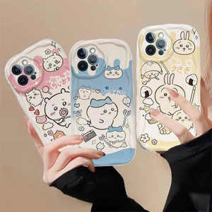 Phim Hoạt Hình Chiikawa Usagi Hachiware Vỏ Cho Samsung Galaxy A15 A56 A55 A16 A17 A36 A26 A54 A35 A14 A34 A53 A23 A25 A07 Vỏ Kem Mềm Vồng Cạnh Silicon