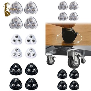 4x Dính Bánh Xe Ròng Rọc Con Lăn Bánh Tắt Tiếng Đồ Nội Thất Thanh Trượt 360
