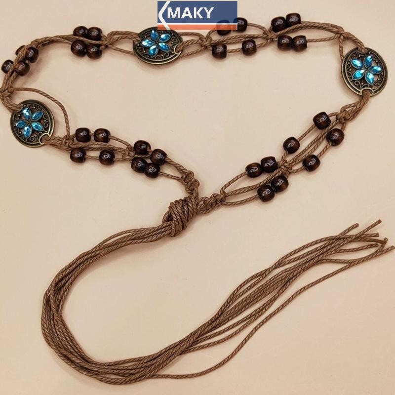 Onetimingcool Phong Cách Bohemian Dệt Nước Phong Cách Dân Tộc Hạt Nữ Thắt Lưng Kỳ Nghỉ Phong Cách Dây Thắt Lưng VN