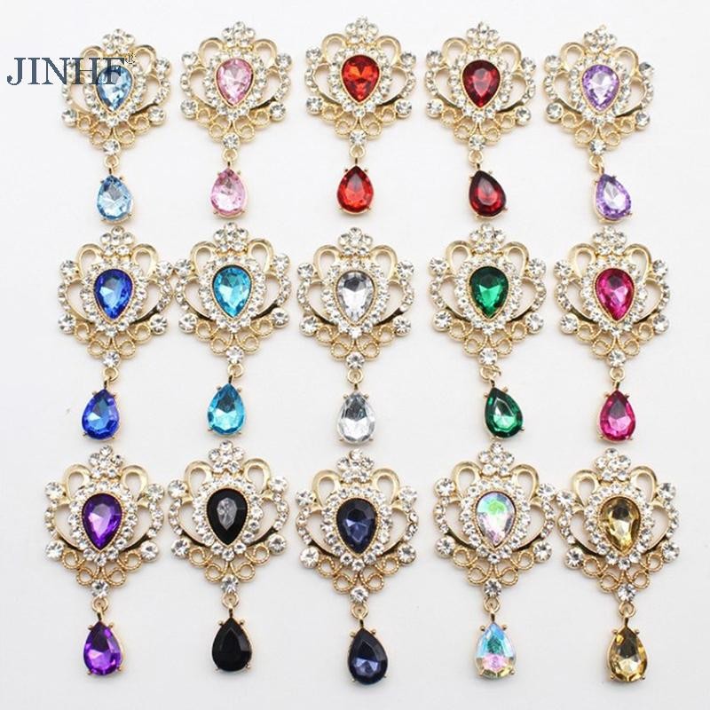 Jinhf 32*60mm Kim Cương Giả Cho Nút Tóc Phẳng Mặt Sau - Phụ Kiện DIY Thời Tràng