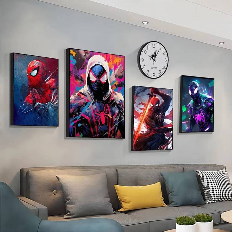 Tranh Vải Marvel Siêu Anh Hùng Người Nhện Trang Trí Phòng Khách