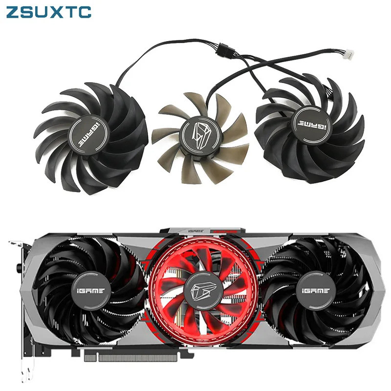Quạt Làm Mát PVA080E12R 90 Mm Cho Nhiều Màu Sắc iGame GeForce RTX 3060 3070 3090 Advanced RTX 3080 Ti RTX3090 kudan RTX3070 Ti Quạt