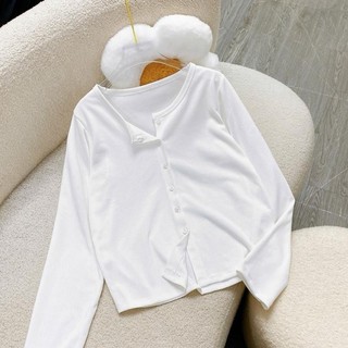 Áo Thun Bigsize Nữ Áo Khoác Mỏng Cardigan Tay Dài Nữ Tính Vải Co Giãn Cho Chubby A310