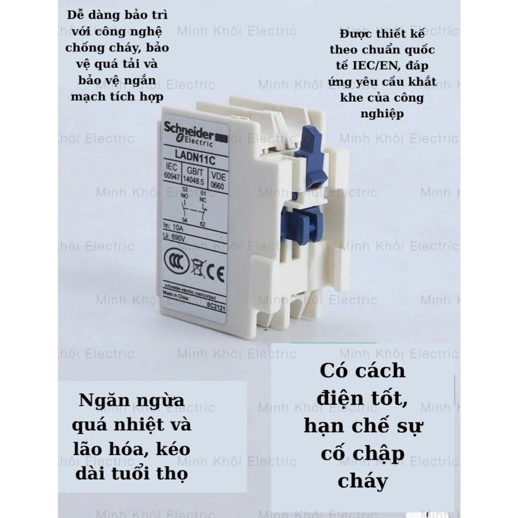 Tiếp điểm phụ Schneider LADN11, LADN22,phụ kiện contactor,module tiếp điểm schneider, ladn schneider, tiếp điểm phụ 1no1