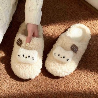 XIXITIAO Dép Cotton Nữ Mùa Đông Mềm Mại Dễ Thương Mèo Con Ấm Áp Thường Ngày Học Sinh Gia Đình