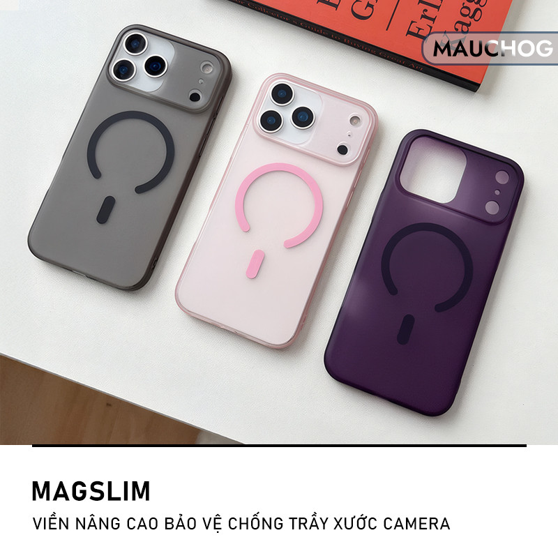 Ốp Siêu Mỏng Nhám Mờ Chống Vân Tay Hỗ Trợ Sạc Không Dây Cho Điện Thoại iPhone 17 Pro Max 16 15 14 13