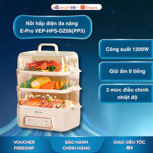 Nồi hấp điện đa năng E-Pro VEP-HPS-DZ08(PP3) 18L - Công suất 1200W - Bảo hành chính hãng 12 tháng