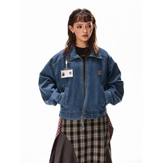Áo khoác denim nam kiểu Mỹ retro, phong cách đường phố cao cấp, thoải mái và đơn giản, trung tính.