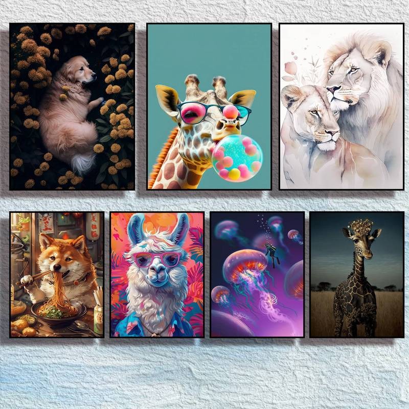 Động Vật Dễ Thương Than Khóc Rừng Màu Nước Tranh Canvas Cho Nghệ Thuật Trang Trí Tường Nhà Canvas Poster