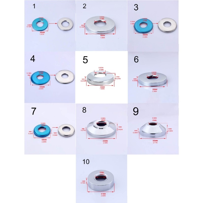 Đĩa Escutcheon tròn chia bằng thép không gỉ Fol cho vòi bếp Bồn rửa nhà vệ sinh