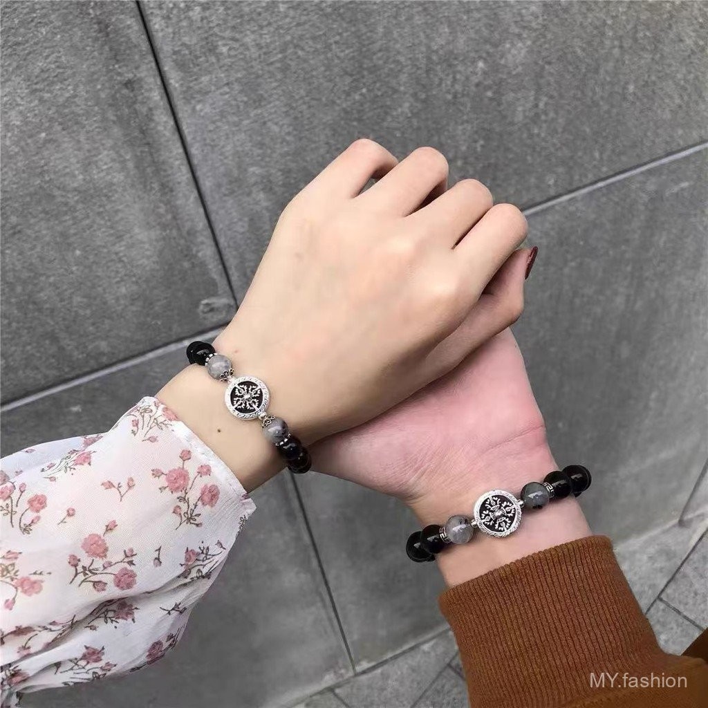 Vòng Tay Cặp Đôi Nam Nữ Phong Cách Cao Cấp, Sang Trọng từ Ins Obsidian