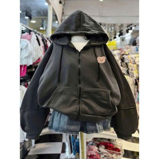 Khoác nỉ có khoá kéo form rộng nam nữ mũ 2 lớp unisex-THUBA