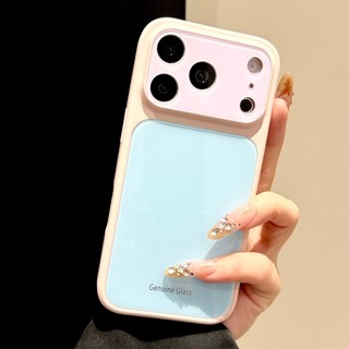 Ốp điện thoại hút từ tính bằng kính màu tương phản cao cấp phù hợp cho iPhone17 Pro Max 16 15 14 Pro Max bảo vệ camera chống sốc chống rơi mặt sau cứng