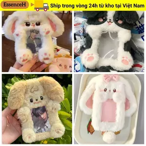 Hộp đựng thẻ ảnh ESSENCEH, Photocard đa chức năng sang trọng, Quà tặng thẻ Collie / thỏ tai lớn chất lượng cao