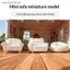 SRVN 1 / 12 Cân Mini Trắng Sofa Dễ Thương Thiết Kế Tai Gấu Đồ Nội Thất Nhà Búp Bê Thủ Công Tinh Tế Để Sử Dụng Bố Trí Cảnh Mini.