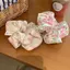 VFZ Thời Trang Hàn Quốc Hoa Scrunchies Nữ Cô Gái Tóc Co Giãn Dây Cao Su Phụ Kiện Buộc Tóc Vòng Dây Mũ Đội Đầu OTE