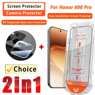 2 TRONG 1 Kính Cường Lực Trong Suốt Honor 600 Pro Phim Cho Honor 600 Honor 600e Honor 600 Lite 3D Ống Kính Máy Ảnh Phim & Bảo Vệ Màn Hình Dễ Dàng Lắp Đặt Hộp Ma Thuật