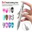 Bút Vẽ Nail Đa Năng 5 Trong 1 Thiết Kế Bấm Rút Cọ Nét Vẽ Viền Chấm Bi Đính Đá Mút Loang Màu Chà Bột Gương Chuyên Nghiệp Cao Cấp
